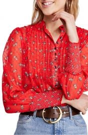 Free People Flowers in December Print Sheer Blouse   Nordstrom at Nordstrom